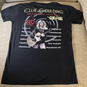 2016 ellie goulding concert DELIRIUM tour blk tshirt small unisex short sleeve